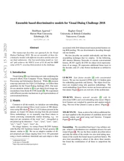 Ensemble based discriminative models for Visual Dialog Challenge 2018