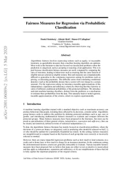 Fairness Measures for Regression via Probabilistic Classification