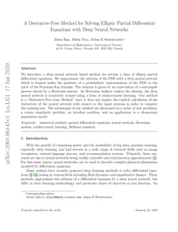 A Derivative-Free Method for Solving Elliptic Partial Differential
  Equations with Deep Neural Networks