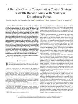 A Reliable Gravity Compensation Control Strategy for dVRK Robotic Arms
  With Nonlinear Disturbance Forces