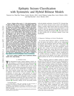 Epileptic Seizure Classification with Symmetric and Hybrid Bilinear
  Models