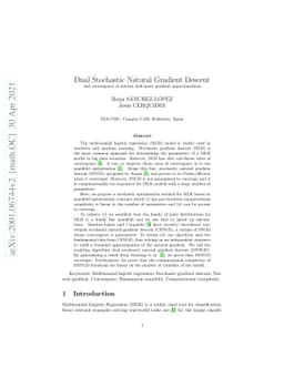 Dual Stochastic Natural Gradient Descent and convergence of interior
  half-space gradient approximations