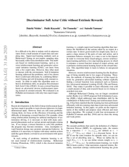Discriminator Soft Actor Critic without Extrinsic Rewards