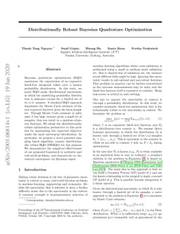 Distributionally Robust Bayesian Quadrature Optimization