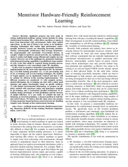 Memristor Hardware-Friendly Reinforcement Learning