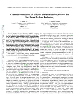 Contract-connection:An efficient communication protocol for Distributed
  Ledger Technology