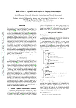 JVS-MuSiC: Japanese multispeaker singing-voice corpus