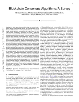 Blockchain Consensus Algorithms: A Survey