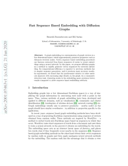 Fast Sequence-Based Embedding with Diffusion Graphs