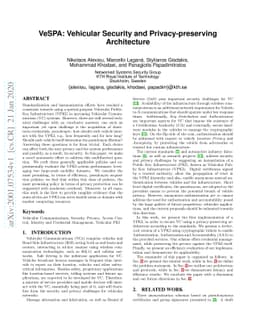VeSPA: Vehicular Security and Privacy-preserving Architecture