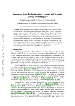 Generating Sense Embeddings for Syntactic and Semantic Analogy for
  Portuguese