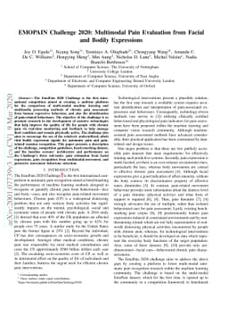 EMOPAIN Challenge 2020: Multimodal Pain Evaluation from Facial and
  Bodily Expressions
