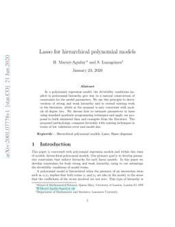 Lasso for hierarchical polynomial models