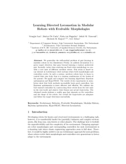 Learning Directed Locomotion in Modular Robots with Evolvable
  Morphologies