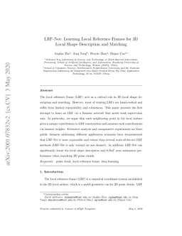 LRF-Net: Learning Local Reference Frames for 3D Local Shape Description
  and Matching