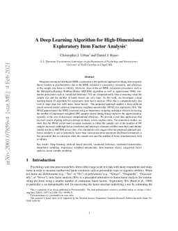 A Deep Learning Algorithm for High-Dimensional Exploratory Item Factor
  Analysis