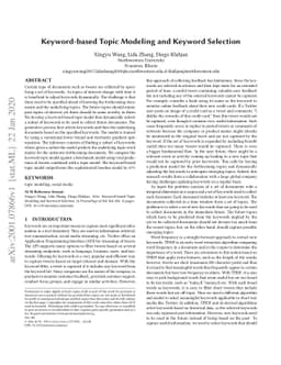 Keyword-based Topic Modeling and Keyword Selection