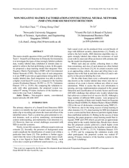 Non-Negative Matrix Factorization-Convolutional Neural Network (NMF-CNN)
  For Sound Event Detection