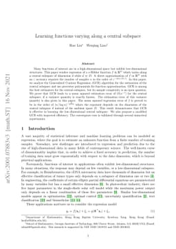 Learning functions varying along a central subspace