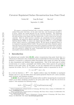 Curvature Regularized Surface Reconstruction from Point Cloud