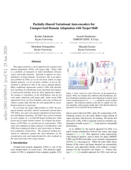 Partially-Shared Variational Auto-encoders for Unsupervised Domain
  Adaptation with Target Shift