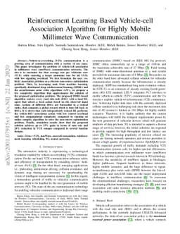 Reinforcement Learning Based Vehicle-cell Association Algorithm for
  Highly Mobile Millimeter Wave Communication