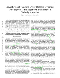 Preventive and Reactive Cyber Defense Dynamics with Ergodic
  Time-dependent Parameters Is Globally Attractive