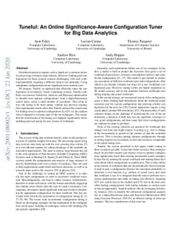 Tuneful: An Online Significance-Aware Configuration Tuner for Big Data
  Analytics