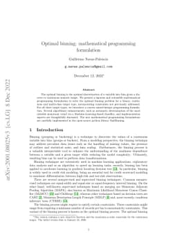Optimal binning: mathematical programming formulation