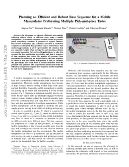 Planning an Efficient and Robust Base Sequence for a Mobile Manipulator
  Performing Multiple Pick-and-place Tasks