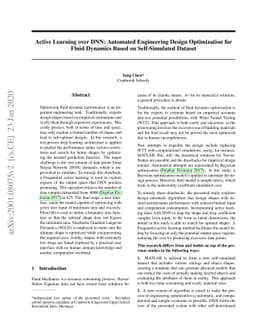 Active Learning over DNN: Automated Engineering Design Optimization for
  Fluid Dynamics Based on Self-Simulated Dataset