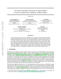 A utility-based analysis of equilibria in multi-objective normal form
  games