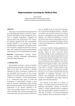 Representation Learning for Medical Data