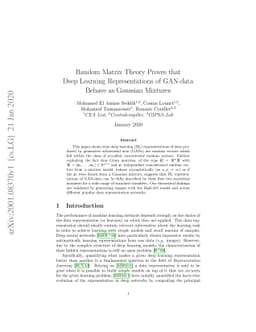 Random Matrix Theory Proves that Deep Learning Representations of
  GAN-data Behave as Gaussian Mixtures