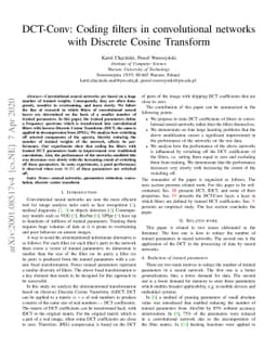 DCT-Conv: Coding filters in convolutional networks with Discrete Cosine
  Transform