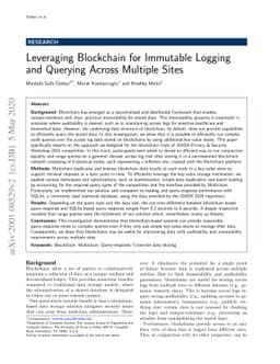 Leveraging Blockchain for Immutable Logging and Querying Across Multiple
  Sites