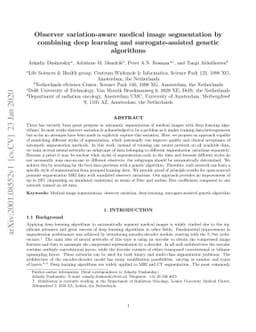 Observer variation-aware medical image segmentation by combining deep
  learning and surrogate-assisted genetic algorithms