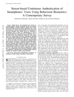 Sensor-based Continuous Authentication of Smartphones' Users Using
  Behavioral Biometrics: A Contemporary Survey