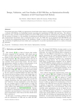 Design, Validation, and Case Studies of 2D-VSR-Sim, an
  Optimization-friendly Simulator of 2-D Voxel-based Soft Robots