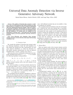 Universal Data Anomaly Detection via Inverse Generative Adversary
  Network