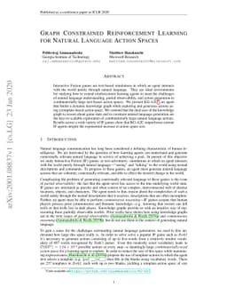 Graph Constrained Reinforcement Learning for Natural Language Action
  Spaces