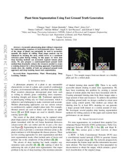 Plant Stem Segmentation Using Fast Ground Truth Generation