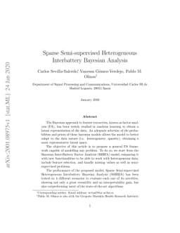 Sparse Semi-supervised Heterogeneous Interbattery Bayesian Analysis
