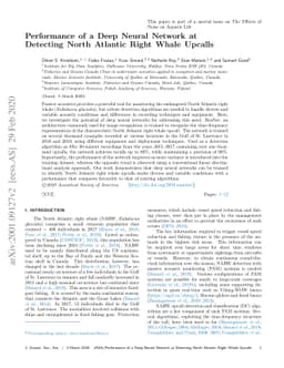 Performance of a Deep Neural Network at Detecting North Atlantic Right
  Whale Upcalls