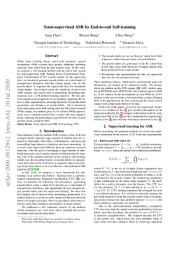 Semi-supervised ASR by End-to-end Self-training