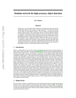 Modular network for high accuracy object detection
