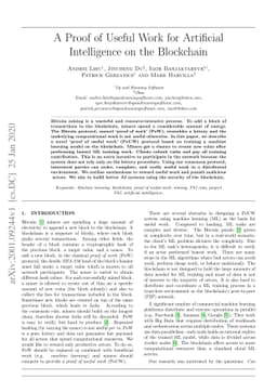 A Proof of Useful Work for Artificial Intelligence on the Blockchain