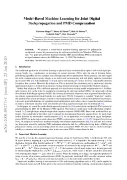 Model-Based Machine Learning for Joint Digital Backpropagation and PMD
  Compensation
