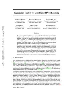 Lagrangian Duality for Constrained Deep Learning