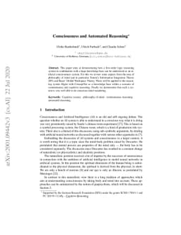 Consciousness and Automated Reasoning